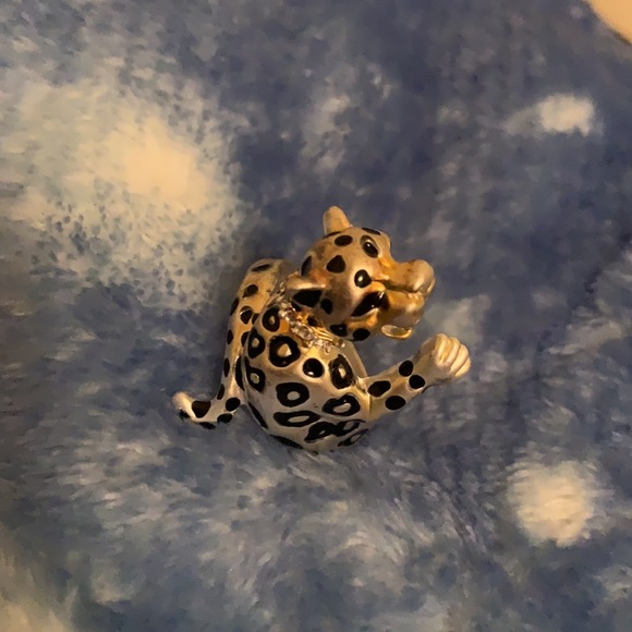 NEW 🐆 Crystal Collar Hugging Pet Leopard Ritzy Boutique Ring various sizes - Picture 15 of 16